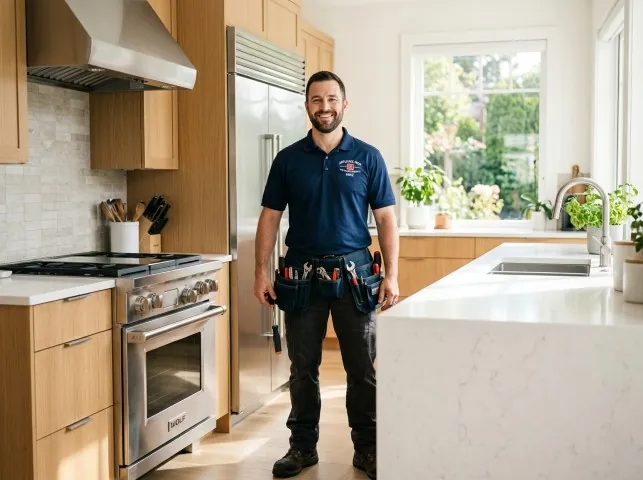 Appliance Repair Hero technician in a Abilene, TX kitchen after an appliance repair